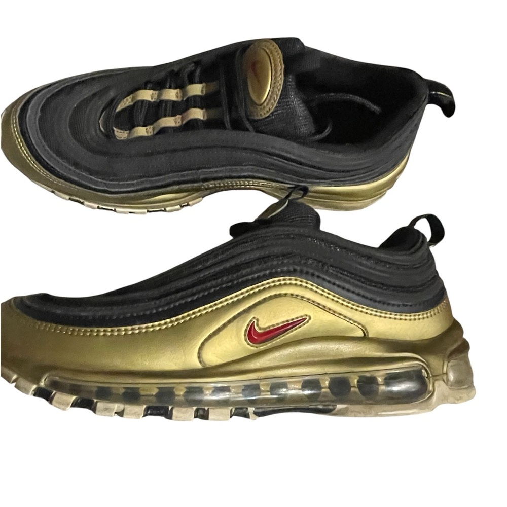 Nike Black and Gold Sneakers with Air Max Cushioning